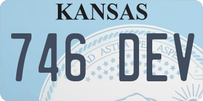 KS license plate 746DEV