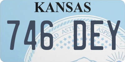 KS license plate 746DEY