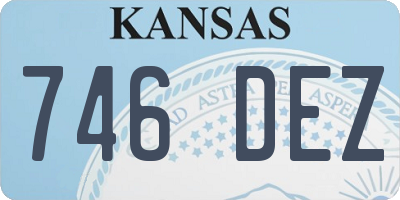 KS license plate 746DEZ