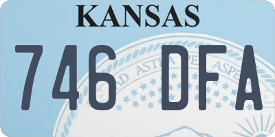 KS license plate 746DFA