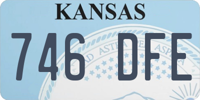 KS license plate 746DFE