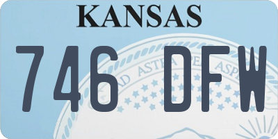 KS license plate 746DFW