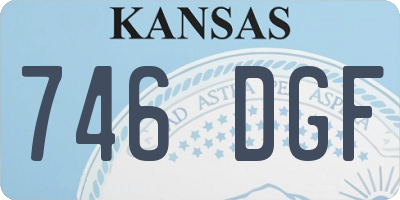 KS license plate 746DGF