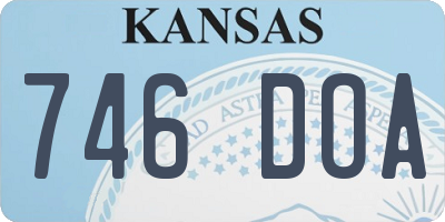 KS license plate 746DOA