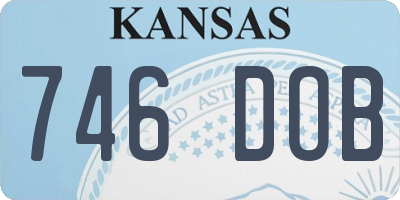 KS license plate 746DOB