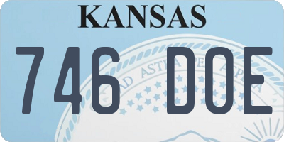 KS license plate 746DOE