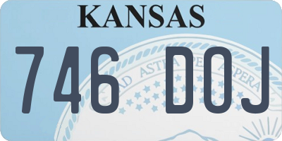 KS license plate 746DOJ