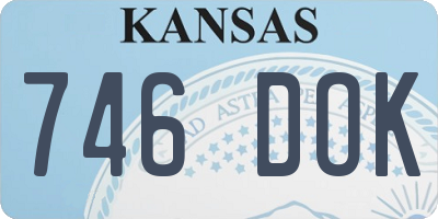 KS license plate 746DOK