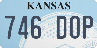 KS license plate 746DOP