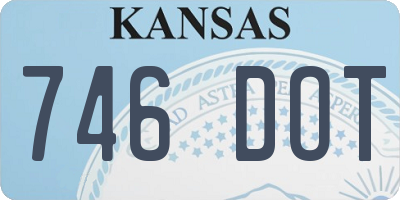KS license plate 746DOT
