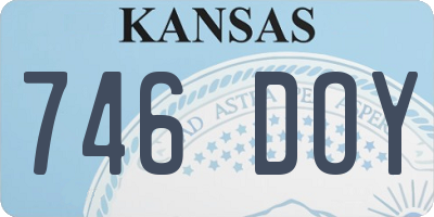 KS license plate 746DOY