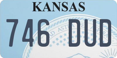 KS license plate 746DUD