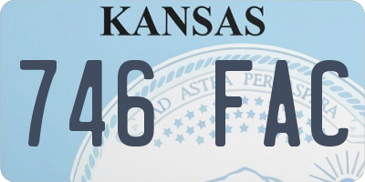 KS license plate 746FAC