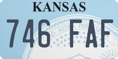 KS license plate 746FAF