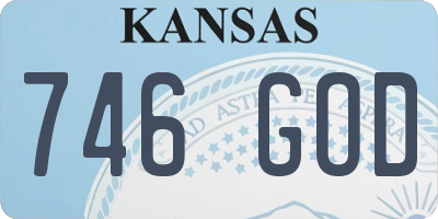 KS license plate 746GOD