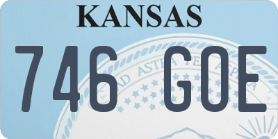 KS license plate 746GOE