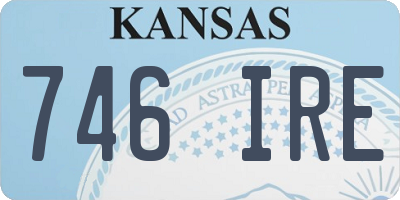 KS license plate 746IRE