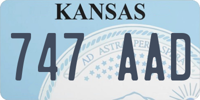 KS license plate 747AAD