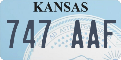 KS license plate 747AAF