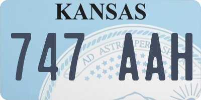KS license plate 747AAH