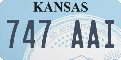 KS license plate 747AAI