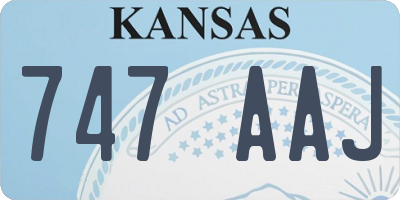 KS license plate 747AAJ