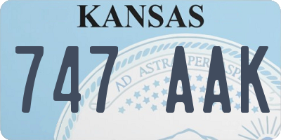 KS license plate 747AAK