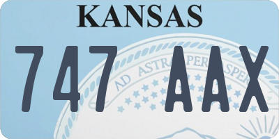KS license plate 747AAX