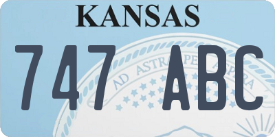 KS license plate 747ABC