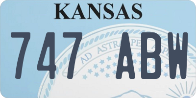 KS license plate 747ABW