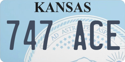 KS license plate 747ACE