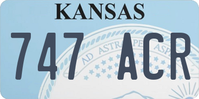 KS license plate 747ACR