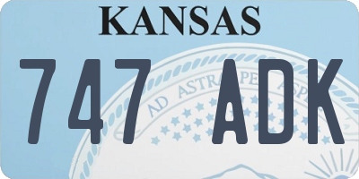 KS license plate 747ADK