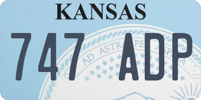 KS license plate 747ADP