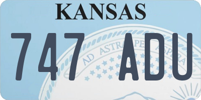 KS license plate 747ADU