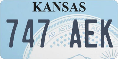 KS license plate 747AEK
