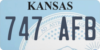 KS license plate 747AFB