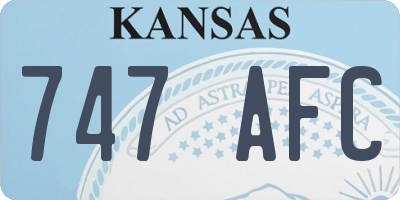 KS license plate 747AFC