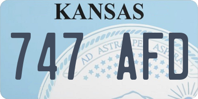 KS license plate 747AFD