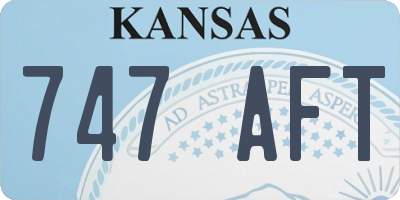 KS license plate 747AFT