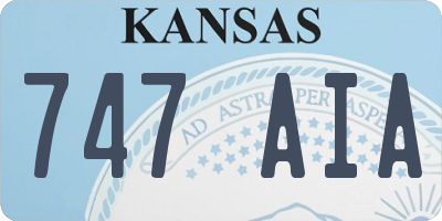 KS license plate 747AIA