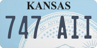 KS license plate 747AII