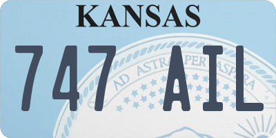 KS license plate 747AIL