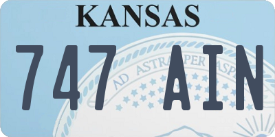 KS license plate 747AIN