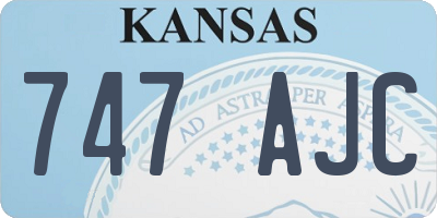 KS license plate 747AJC