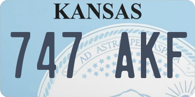 KS license plate 747AKF