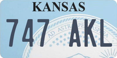 KS license plate 747AKL