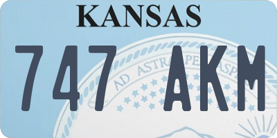 KS license plate 747AKM