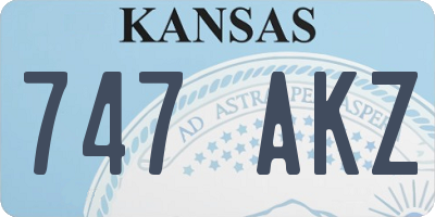 KS license plate 747AKZ