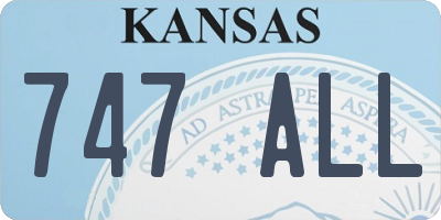 KS license plate 747ALL